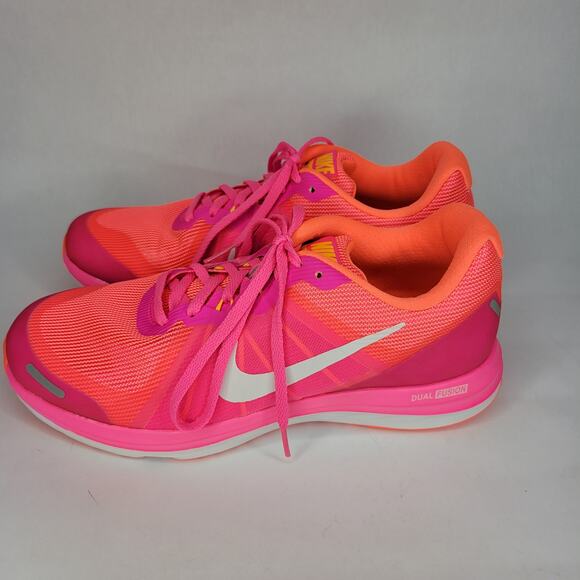 Nike Dual Fusion X2 Running Shoes NEW NEON Pink White Mango Women's US Size 9 - Picture 5 of 14